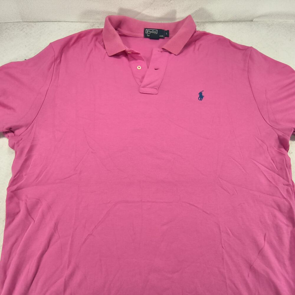 Polo by Ralph Lauren Short Sleeve Collared Polo Shirt Mens Size Large L Pink